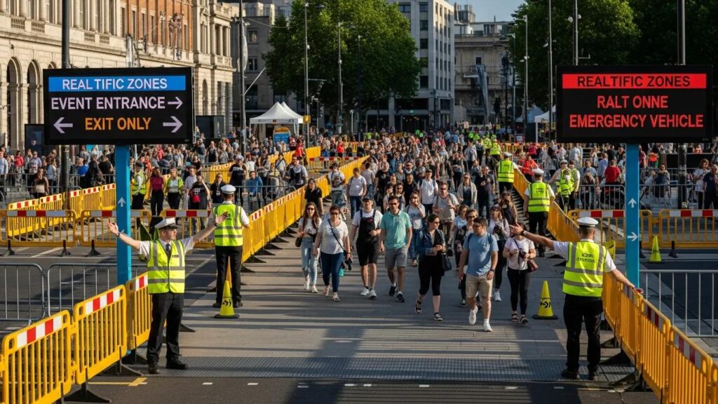 Crowd and vehicle management at a public event in Adelaide ensuring safe flow and access